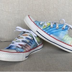 Converse  Junior All Star Rainbow Hippy Tye Dye Low Top Sneakers  Mens 4/Women 6